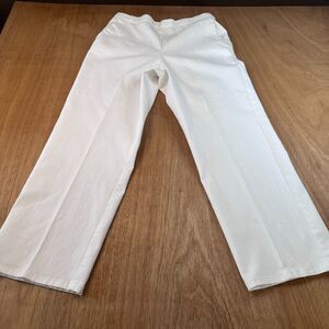 Alfred Dunner Womens 10 White Pull On Pants Elastic Waist Straight Leg